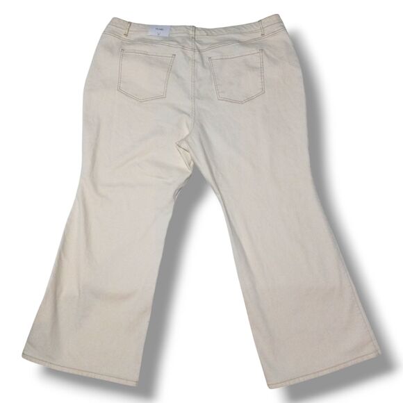 Future Collective with Gabriella High Rise Flare Denim Pants-Size 24-Cream-NEW - Picture 5 of 10